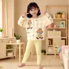 2025 Nueva Versión Coreana Labubu Dibujos Animados Niños y Niñas Conjunto de Ropa de Casa para Niños Estilo Otoño Tops Térmicos y Pantalones Bebé Moderno