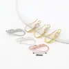 Brincos de Gancho de Cobre Banhado a Ouro 18K Alta Retenção de Cor Zircônia Microincrustada Brincos DIY com Pedras de Diamante Acessórios A02