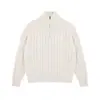 Nuevo suéter de punto para hombre de otoño e invierno con textura de punto trenzado estilo old money, cuello alto con media cremallera, venta al por mayor de fábrica transfronteriza