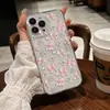 Funda Protectora Anticaída con Agujeros Finos y Lazo Rosa para iPhone 17 Funda para Teléfono Apple 13 Pro Max Funda Transparente de Flores