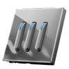 Panel de enchufe de interruptor gris tipo 86, interruptor de punto de pared de vidrio templado con espejo de control doble simple con luz LED para el hogar