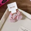 Presilha Versátil de Lantejoulas Rosa Estrela Infantil Vazada Franja BB Laço de Menina Doce Presilha Lateral