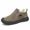 Zapatos de Algodón Nuevos de Invierno para Hombre Botines Cortos Cálidos con Más Terciopelo y Más Algodón Suela Gruesa Cómodos Botas de Nieve Protección contra el Frío Antideslizantes Botas de Algodón