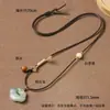 Nuevo colgante de jade Hetian tejido a mano con cordón de collar ajustable de alta gama