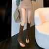 Hombrecito Pero Rodilla Marrón Clip Dedo del Pie Botas Mujer Tacón Fino Tacón Alto Clip Pie Celebridad Cibernética Botas Altas Delgadas Sandalias Largas