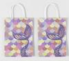 Bolsa de regalo para fiesta temática de sirena transfronteriza de Amazon, disponible en stock, bolsa de papel kraft con dibujos de dulces.