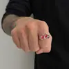 Anillo de Pentagrama con Goteo de Aceite de Personalidad de Moda Europea y Americana para Hombres Hip-Hop Nicho Anillo Exagerado para el Dedo Índice Joyería Transfronteriza para Hombres