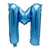 Globo de película de aluminio con letra delgada de estilo americano de 16 pulgadas, globo de papel de aluminio con letra azul, decoración para fiesta de cumpleaños, diseño al por mayor