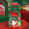Caixa de Maçã de Véspera de Natal Laço Fita Papai Noel Bolsa Caixa Embalagem de Presente de Doces Carregando na Mão Caixa Vazia