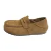 Mocasines Birkenstock retro de gamuza con plataforma para aumentar la altura para mujer, nuevo modelo otoño 2026, mules cerrados de slip-on de doble uso