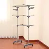 Secador de Roupas Dobrável 3 Camadas de Chão Dobrável Porta-Toalhas Prateleira de Roupas Móvel Multifuncional Secadores Simples Domésticos