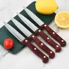 Faca de fruta com imitação de grão de madeira faca de três pregos fábrica atacado cozinha ao ar livre descascar corte de vegetais faca de fruta de aço inoxidável