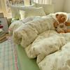 Juego de Cama de Hilo de Algodón de Doble Capa de Cuatro Piezas Cubre Edredón Engrosado Cama de Dormitorio Sábanas Juego de Tres Piezas Universal para Todas las Estaciones Nuevo Estilo 2024