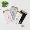 Calça de Cinco Pontos para Meninas Infantil Versátil Fashionável Bebê Casual Seda de Gelo Roupa Externa Leggings Estilo Fino Algodão Puro Modal