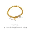 Nuevo Pulsera de la Fortuna Tradicional Estilo Chino Chapada en Oro Incrustada de Diamantes con Forma de Calabaza para Mujeres, Textura de Oro Imitación, Pulsera Lujosa, Joyería de Regalo