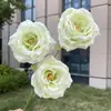 3 Cabeças de Flores Artificiais Rosas Felizes da Luz da Lua para Casamento e Decoração de Casa Atacado