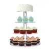 Soporte Popular de Acrílico para Pasteles Transfronterizo, Mesa de Postres Redonda de Torre Multi-Nivel, Soporte Transparente para Exhibición de Postres