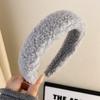 Diadema de punto con lazo gris para mujer, diadema de cabeza alta que combina con todo, mascarilla facial antideslizante, paquete de accesorios para el cabello