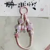 Jingdezhen Cadena para Teléfono de Resorte de Aleación Cadena de Bolsa Cerámica de Dibujos Animados Cadena de Perlas de Gama Alta Cadena de Cámara Retro Estilo Bosque