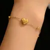 Conjunto de Pulseiras de Aço Inoxidável Douradas Transfronteiriças com Cravações de Diamante Pulseira de Trevo de Quatro Folhas Cintura Fina Pulseiras Douradas
