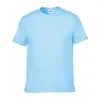 Algodão tamanho europeu 210g pesado solto algodão cor sólida respirável camiseta personalizada gola redonda manga curta europeu e americano comércio exterior