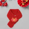Gato Año Nuevo Accesorios para Mascotas Bufanda Danza del León Roja Hilo Caliente Tejido Bufanda para Perro Calentador de Cuello Festivo para Perro