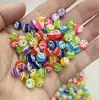 Cuentas de Resina Mixtas con Rayas Rosa Brillante de 8 mm para Pulseras DIY para Niños Accesorios para Pulseras Manuales Venta al por Mayor Aproximadamente 50 Piezas/Paquete