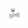 Clavo de acero inoxidable chapado en oro de 18 quilates con circonita para cartílago, joyería de piercing microincrustada, exquisita y compacta