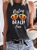 Chaleco de cuello redondo con estampado de letras, top informal sin mangas para primavera y verano, oferta especial de Amazon en AliExpress.