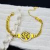 Comercio Exterior Transfronterizo Popular Pulsera de Acero Inoxidable Incrustada con Diamantes Árbol de la Vida Femenina Acero de Titanio Incrustado con Diamantes Joyería de Mano Original Incrustada con Diamantes Transfronteriza