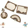 Estilo Antiguo Brocado Song Imán para Nevera Accesorios de Marco de Madera DIY Montaje de Marco Redondo para Foto Bordado Pieza de Madera Accesorios Hechos a Mano para Imán de Nevera
