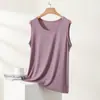 Top de Modal Feminino, regata fina casual sem mangas solta, peça íntima de verão com alças largas