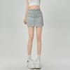 Saia Esportiva Cinza Tiro Real Feminina 2025 Nova Cintura Alta Linha A Saia Slim Saia Quadril Shorts Pequenos