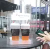 Bolsa de Empaque para Tienda de Té con Leche Desechable para Bebidas Café para Llevar Alta Transparencia Engrosada Taza Sencilla Doble Taza Bolso de Mano en Stock