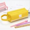 Estuche sencillo de gran capacidad para estudiantes de primaria, con cremallera de doble cara, bolsa de almacenamiento de papelería, estuche para lápices para niños, bolso de mano de doble capa.
