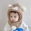 Gorro de Invierno para Niños Lindo Dibujo Animado Panda Sombrero de Felpa Gorro Baotou para Bebés Niños y Niñas Engrosado Cálido con Protección para las Orejas