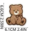 Parche de Tela Bordado Oso con Lazo Gorra Flor Oso Etiqueta Bordada por Computadora Chaqueta Bolsa Parche Oso Marrón Parche Venta al por Mayor