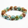 Pulsera de Cuentas de Jade Imitación de Venta Caliente Europea y Americana para Mujer, Versátil Pulsera de Cordón Elástico de 12 mm, Joyería Transfronteriza al por Mayor que No se Desvanece