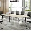 Mesa de conferência, mesa longa, mesa longa minimalista moderna, sensação de luxo leve e de alta qualidade, conjunto de mesa e cadeira para sala de conferências, recepção e escritório