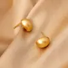 Pendientes Pequeños con Forma de Grano de Estilo Nuevo 2026 con Diseño Único, Pendientes de Botón Ovalados Dorados Mate Cepillados para Mujer al por Mayor
