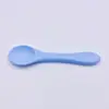 Cuchara de Silicona Cuchara de Entrenamiento para Niños Mango Corto Cuchara para Bebé Utensilio de Alimentación para Bebés Cuchara para Comida Complementaria Grado Alimenticio Estilo Simple