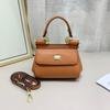 Bolsa Siciliana de Couro Texturizado com Estampa de Palma Transfronteiriça Aliexpress para Mulheres, Bolsa Pequena Transversal, Bolsa de Ombro, Estilo Minimalista Urbano