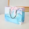 Sacolas de Papel em Estoque Transfronteiriças com Impressão de Logo, Sacolas de Papel com Laço, Sacolas de Presente Mármore, Sacolas de Papel para Skincare, Sacolas para Presentear