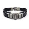 Exportación accesorios de personalidad pulsera retro de piel de vaca para hombre pulsera de cuero simple de cruz multicapa una generación de cabello