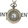 Reloj de Bolsillo Vintage Hueco Personalizado al por Mayor Reloj de Cuarzo Flip-Top Esfera Creativa Reloj Vintage Unisex