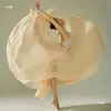 Disfraz de Baile de Apertura Yangko para Niños, Falda de Gran Oscilación de 720 Grados para Niñas, Falda de Tul Fluida de Línea A para Danza Moderna de Xinjiang, Práctica