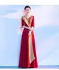 Novo Vestido de Veludo para Performance Coral Feminino, Vestido Longo para Adultos, Estudantes, Meia-Idade e Idosos, Vestido de Performance para Recitação em Competição