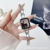 Adecuado para Apple Watch 10 Modelo Delgado Correa de Metal de Dos Cadenas Mariposa Estilo Chanel Generación Iwatch11 Se