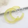 Novos Brincos de Argola Simples em Acrílico em Forma de C Lisos Verão Pequenos Frescos Cor de Doce Populares Geométricos Redondos Joias de Orelha