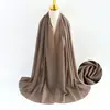 Lenço de chifon com pérolas transfronteiriço para mulheres, lenço bolha liso, lenço de cabeça versátil, atacado de fabricante malaio de lenços de seda